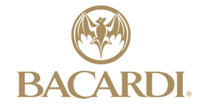 Logo Bacardi avec chauve-souris et nom de la marque